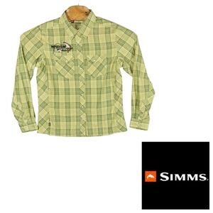 Simms‎ Fishing Pearl Snap Western Shirt Womens Medium Alaska Outdoors Gorpcore